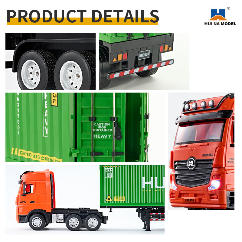 HUINA 1317 1:18 Semi-alloy Remote Control Container Truck( 2024 New Model)