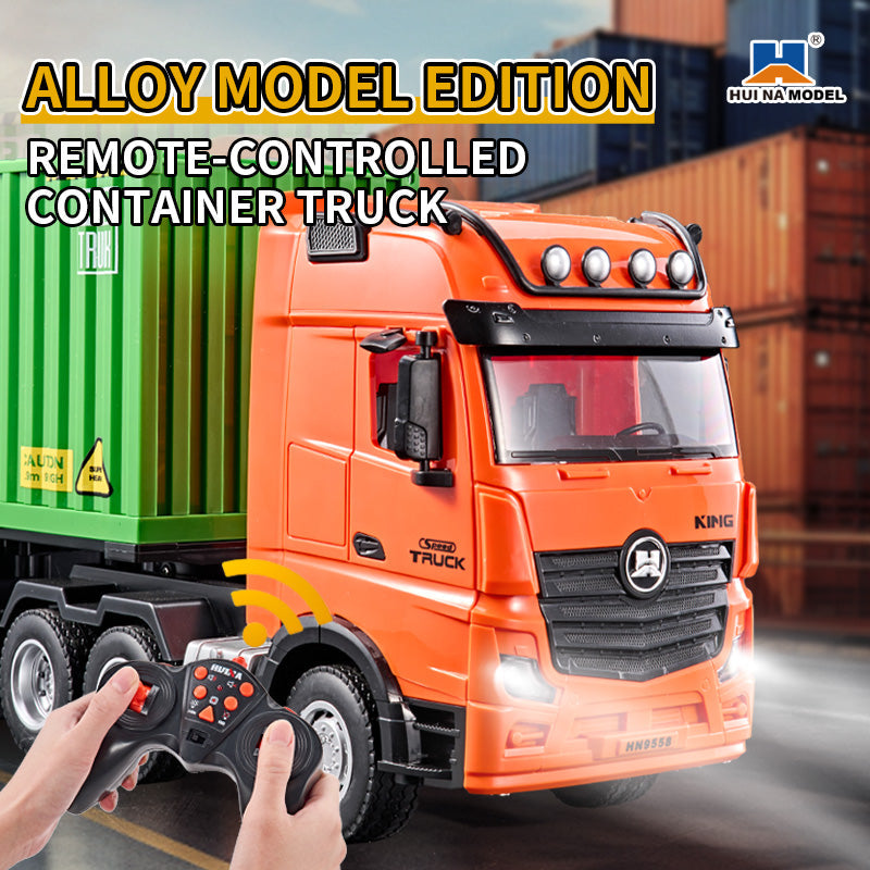 HUINA 1317 1:18 Semi-alloy Remote Control Container Truck( 2024 New Model)