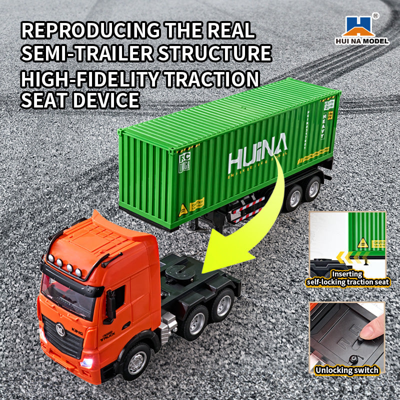 HUINA 1317 1:18 Semi-alloy Remote Control Container Truck( 2024 New Model)