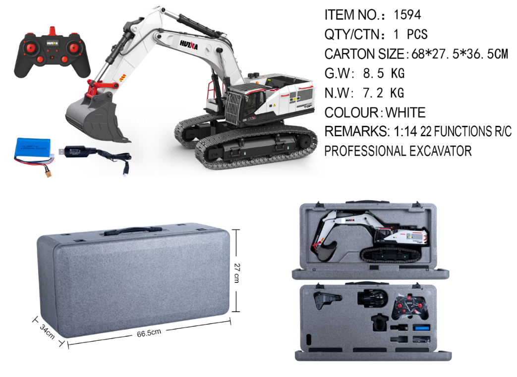 Huina 1594 1:14 Rc Excavator (2024 Model)