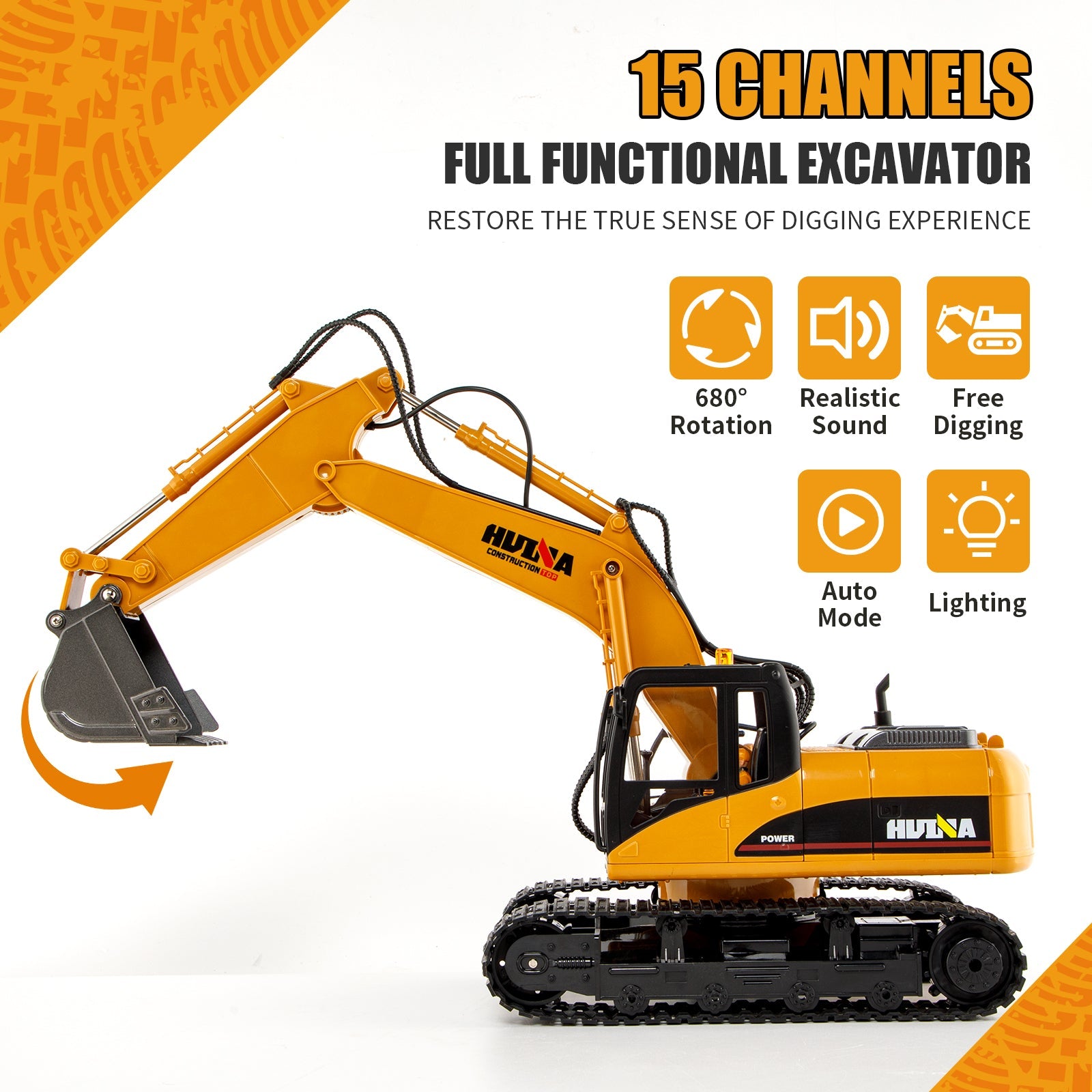 Huina 1535 1:14 RC Excavator (2024 Model)