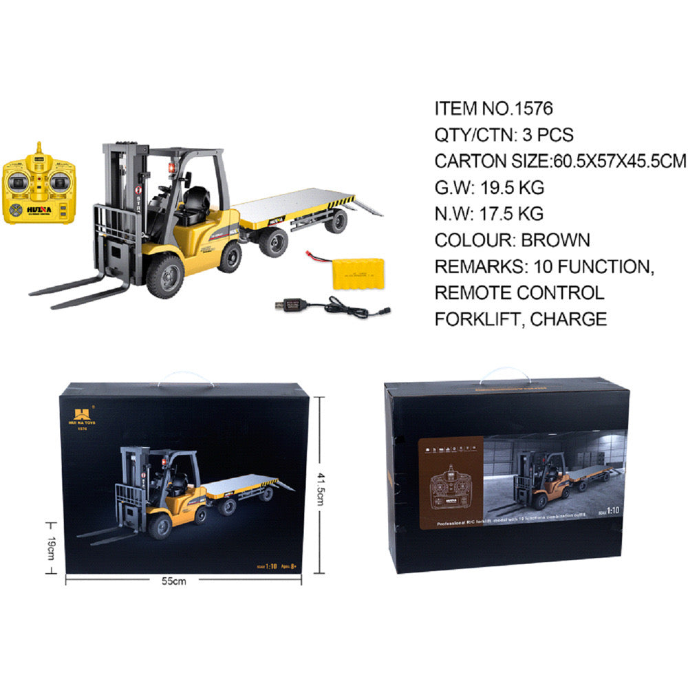 Huina 1576 1:10 RC Forklift + Flat Bed (2024 Model)