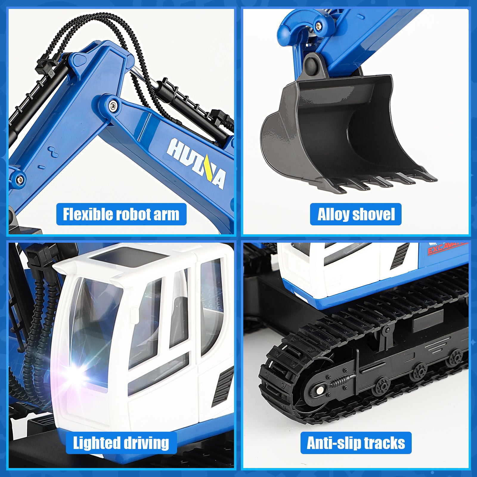 Huina 1558 1:18 Remote Control Semi-alloy Excavator Toy