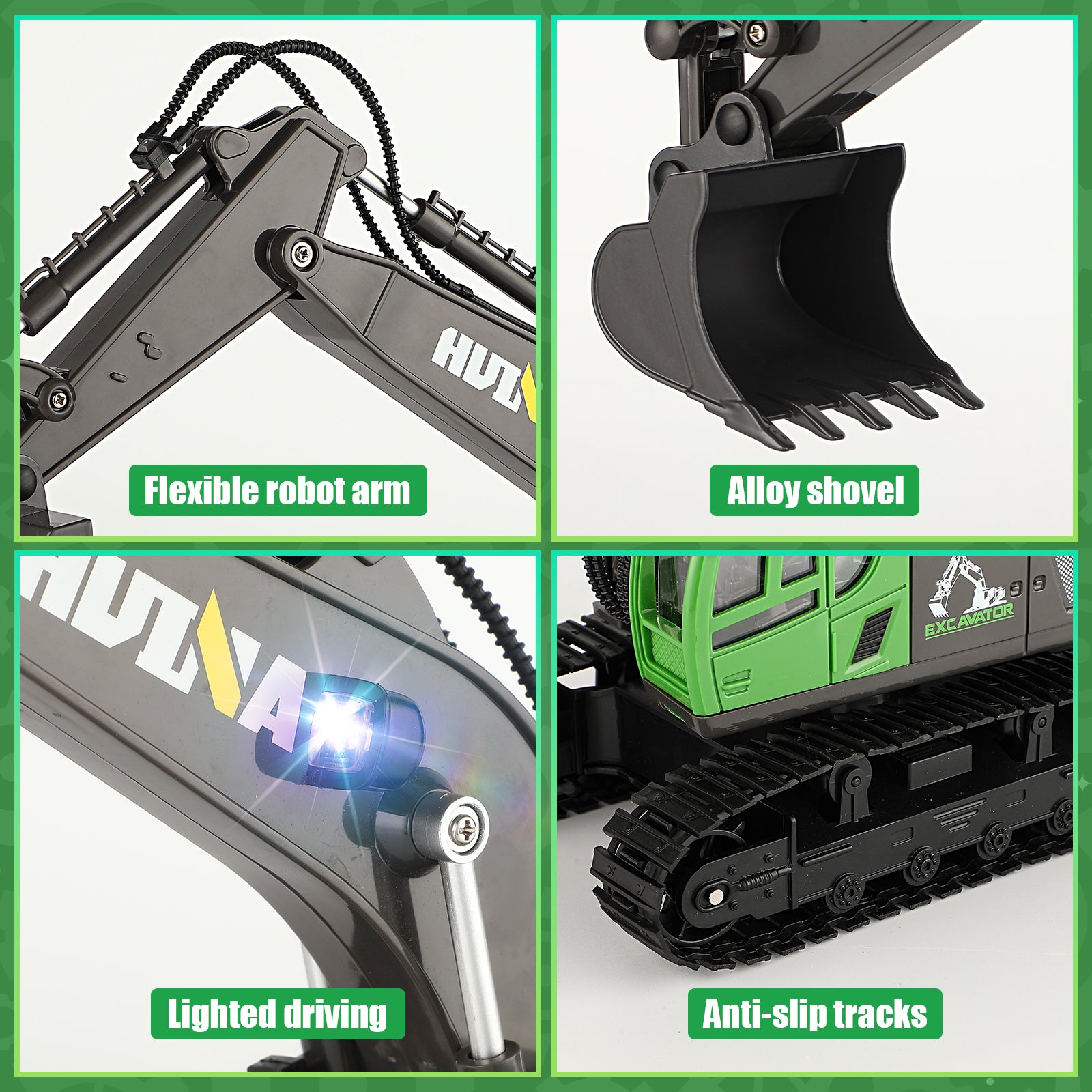 Huina 1558 1:18 Remote Control Semi-alloy Excavator Toy