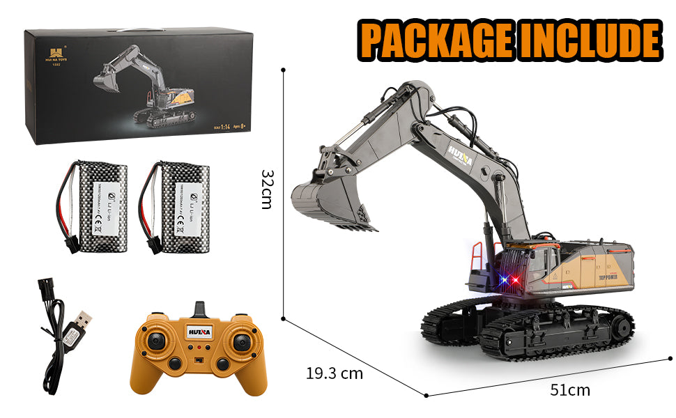 Huina 1592 1:14 Remote Control Excavator (2024 Model)