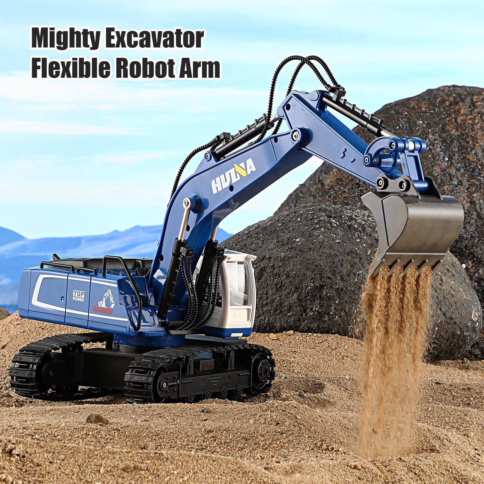 Huina 1558 1:18 Remote Control Semi-alloy Excavator Toy