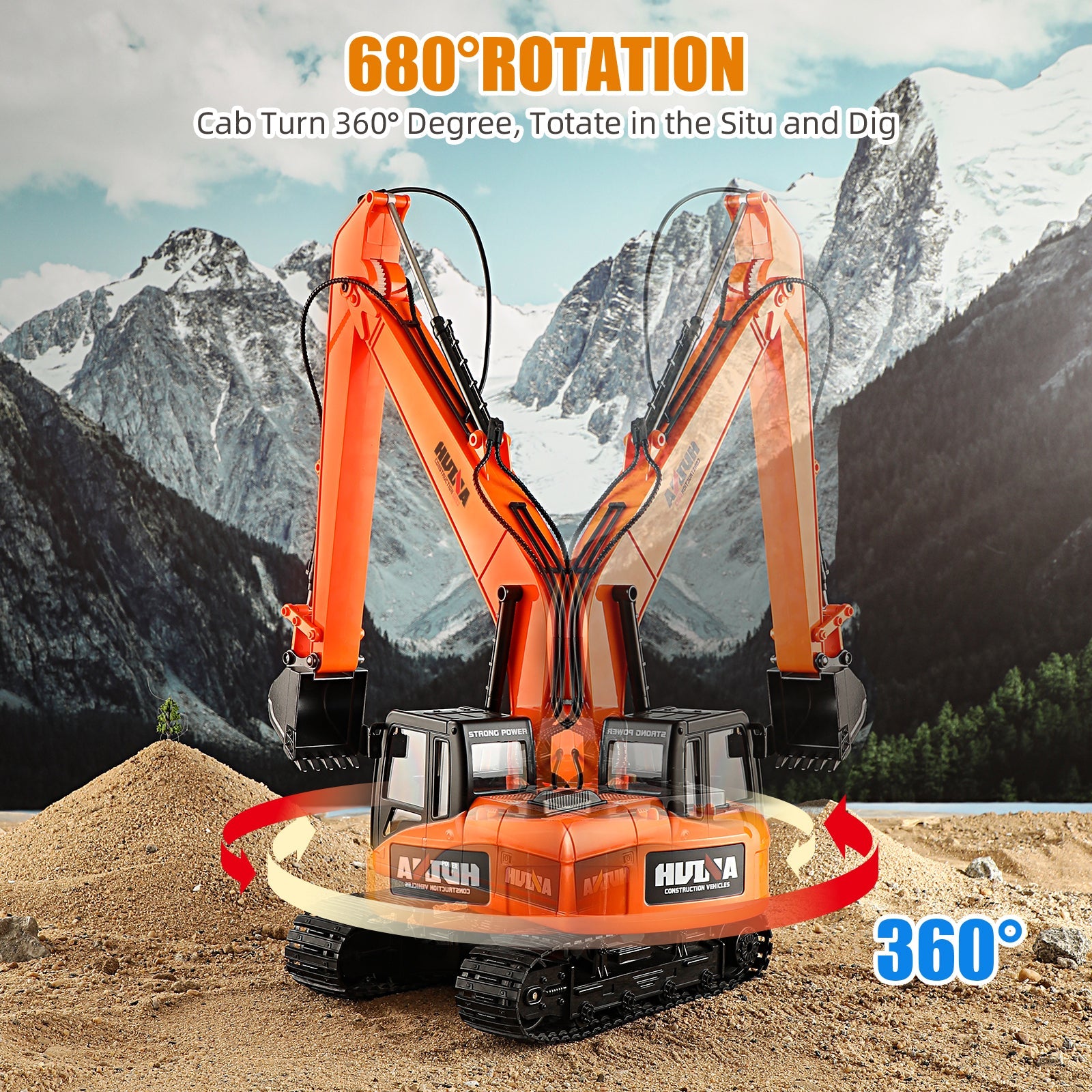 Huina 1551 1:14 Long Boom RC Excavator (2024 Model)