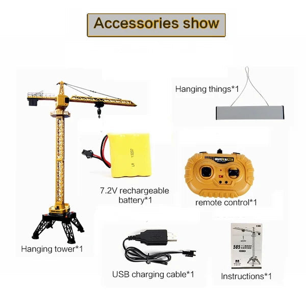 Huina 1585 1:14 Semi-alloy Remote Control Tower Crane Model Toy